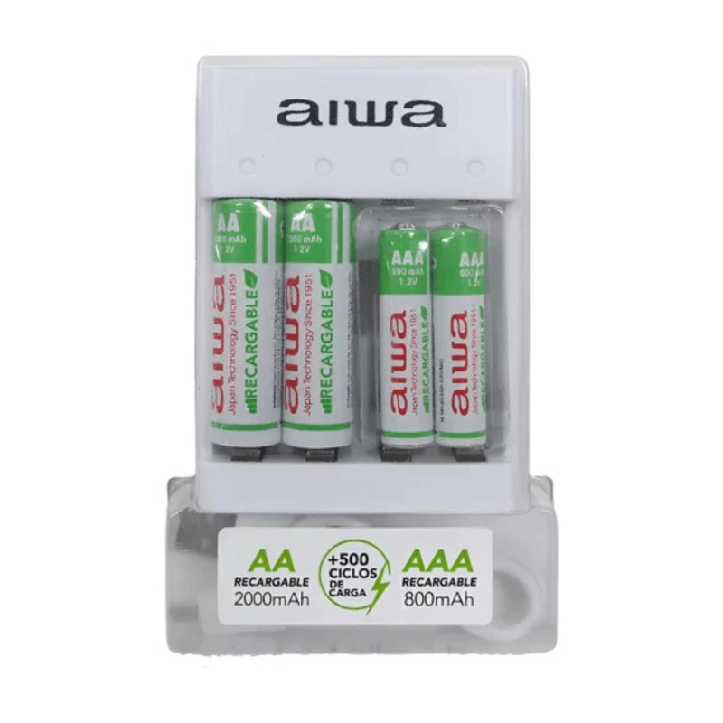 CARGADOR DE PILAS AA Y AAA AIWA BC-0905A BLANCO - 2