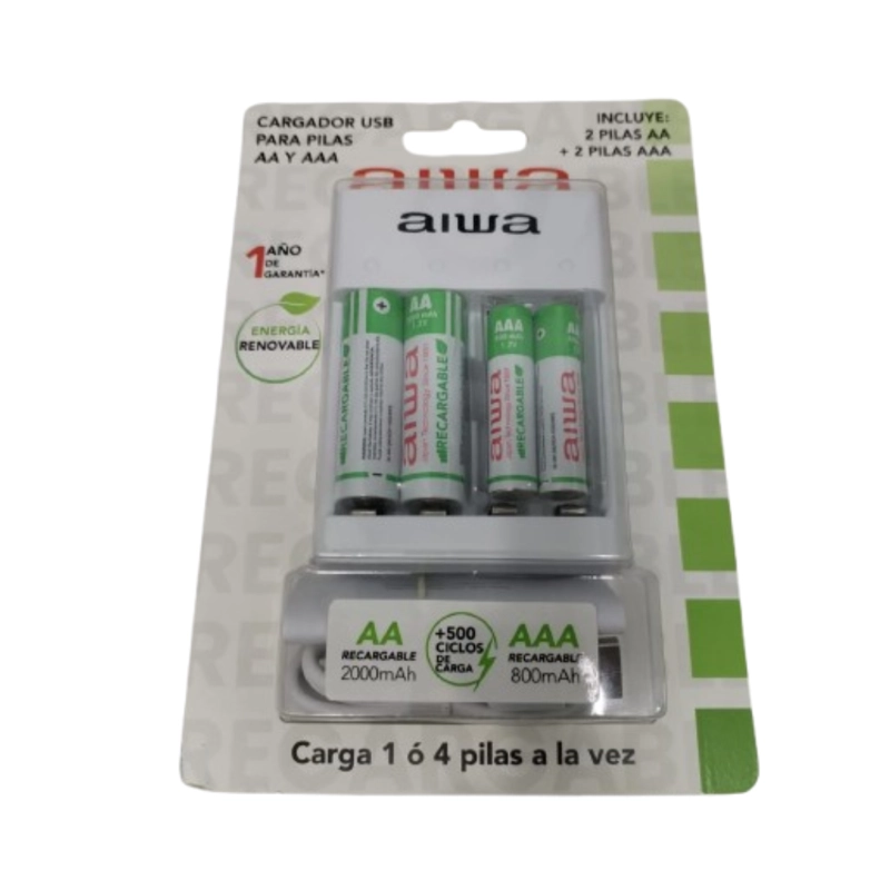 CARGADOR DE PILAS AA Y AAA AIWA DC 5V 1,5A 5 VCC 1,5A BLANCO - 2