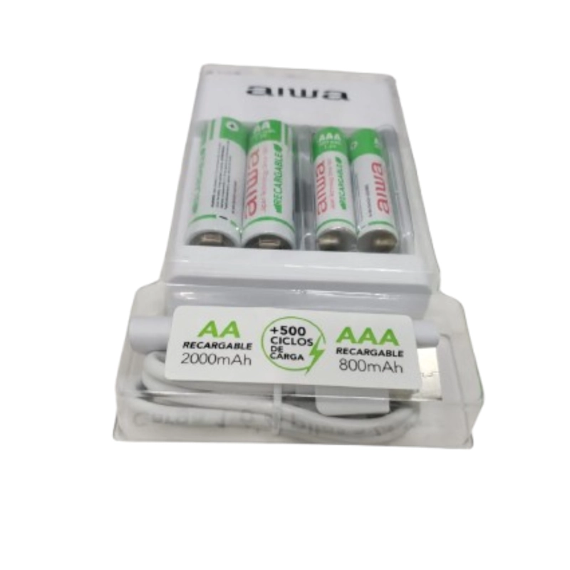 CARGADOR DE PILAS AA Y AAA AIWA DC 5V 1,5A 5 VCC 1,5A BLANCO - 3