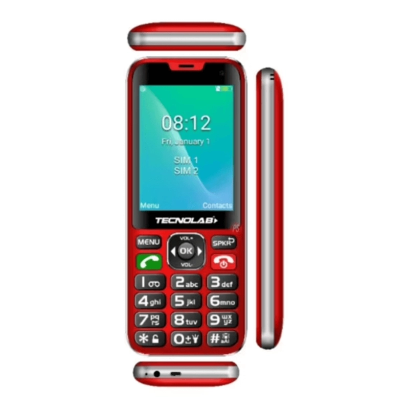 CELULAR SENIOR TECNOLAB TL487 TELEFONO ADULTO MAYOR ROJO - 3