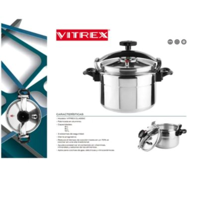 OLLA A PRESION ALUMINIO VITREX 10 LITROS - 3