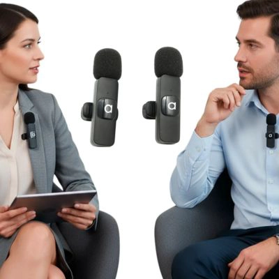 KIT MICROFONOS SOLAPA INALAMBRICOS USB C SMARTPHONE AUDIOLAB COLOR NEGRO - 3