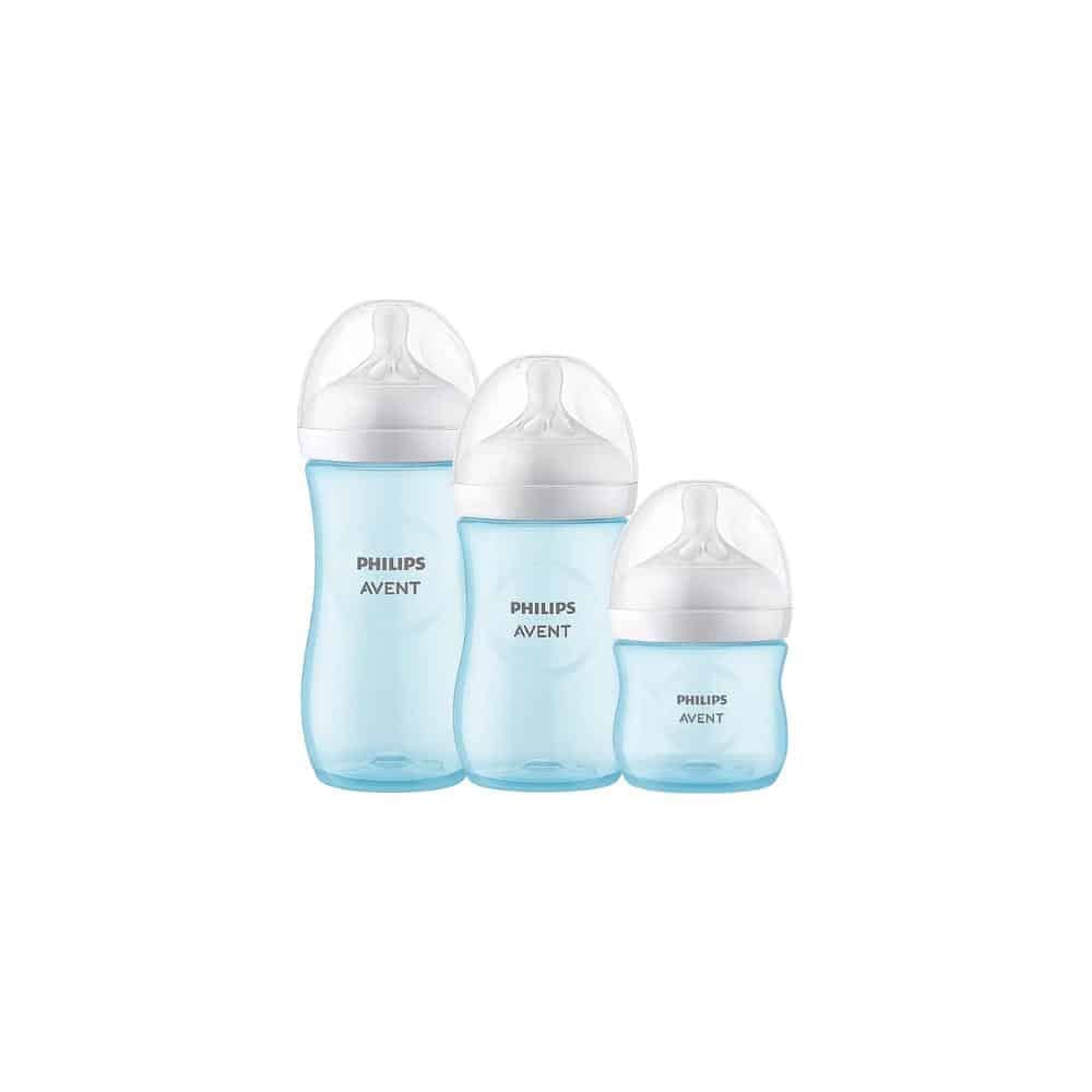 SET DE 3 BIBERONES AZUL AVENT SCD838/29 INCREIBLE ALIMENTACION NATURAL - 1