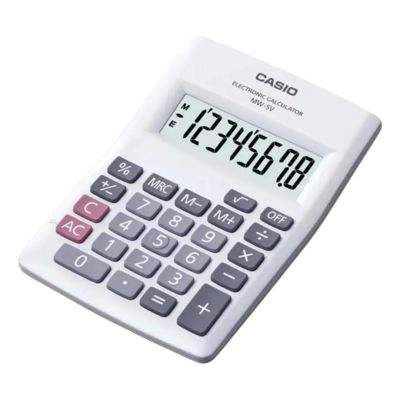 CALCULADORA PORTATIL CASIO MW-5V-WH COLOR BLANCO - 1