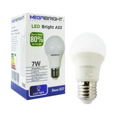 AMPOLLETA LED A55 7W E27 LUZ BLANCA FRIA MEGABRIGHT - 1