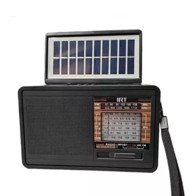 RADIO SOLAR RECARGABLE IRT BLUETOOTH AM/FM NEGRO CON LINTERNA - 2
