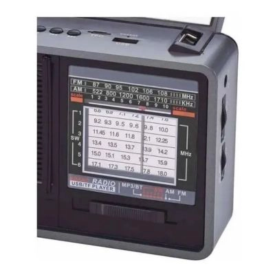 RADIO SOLAR RECARGABLE IRT BLUETOOTH AM/FM NEGRO CON LINTERNA - 3