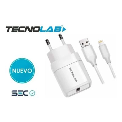 CARGADOR LIGHTNING CERTIFICADO TECNOLAB TL042W - 1