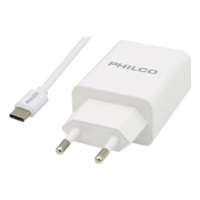 CARGADOR PHILCO QC619 CARGA RAPIDA QUALCOM 3.0 CABLE TIPO-C COLOR BLANCO - 1