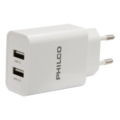 CARGADOR RAPIDO PHILCO R2109 2.1 CON CABLE TIPO C BLANCO - 3