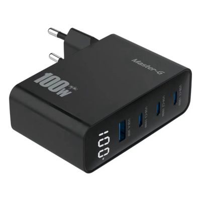 CARGADOR MULTIPUERTO CARGA RAPIDA 100W + CABLE USB-C MASTER-G COLOR NEGRO - 3
