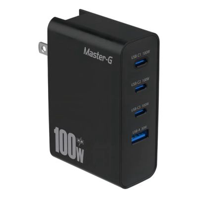 CARGADOR PORTATIL TRAVEL UNIVERSAL 100W + CABLE USB-C MASTER-G COLOR NEGRO - 3