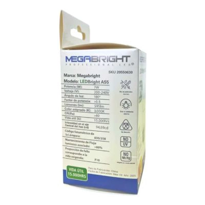 AMPOLLETA MEGABRIGHT LED BRIGHT A55 LUZ CALIDA - 4