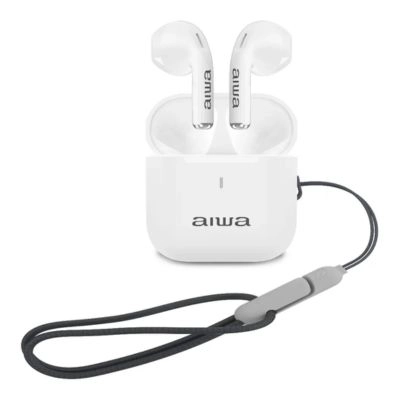 AUDIFONOS BLUETOOTH AIWA CON FUNCION TWS AWTWSG100W BLANCO - 1