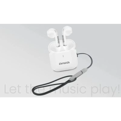 AUDIFONOS BLUETOOTH AIWA CON FUNCION TWS AWTWSG100W BLANCO - 2