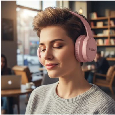 AUDIFONO INALAMBRICO BLUETOOTH LBN LBH68 ROSADO - 3