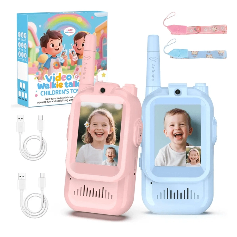 WALKIE-TALKIE CON VIDEO PARA NIÑOS JK200- PACK DE 2 CON PANTALLA HD Y CAMBIADOR DE VOZ - 1