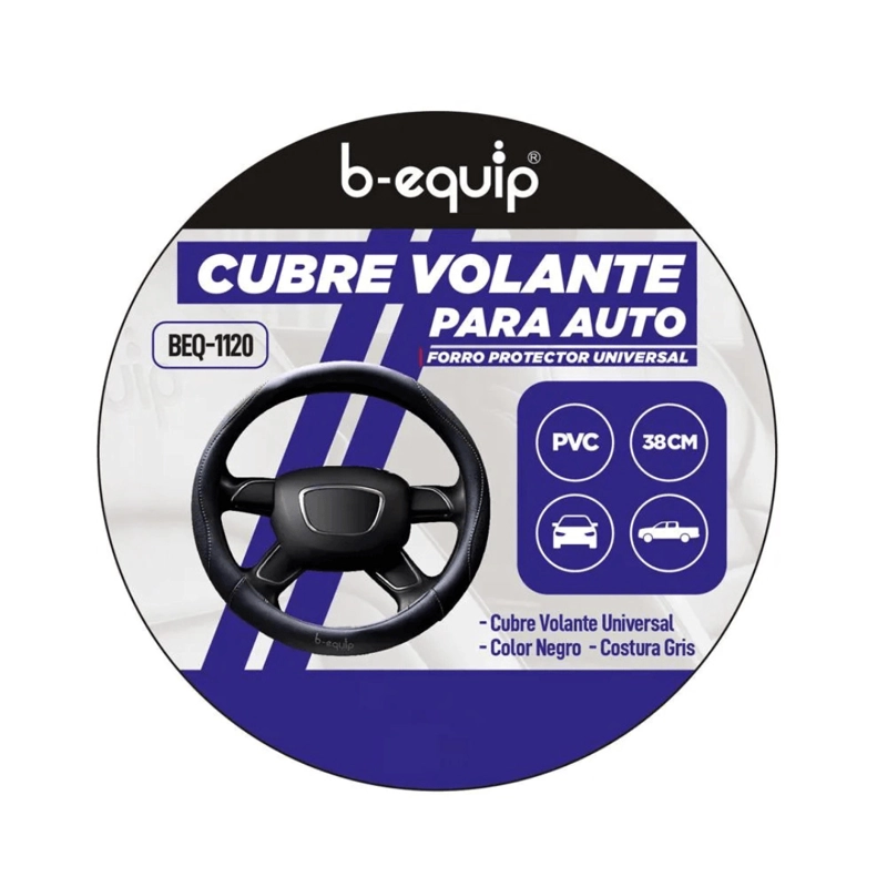 CUBRE VOLANTE PARA VEHICULOS B-EQUIP BEQ-1120 NEGRO - 2
