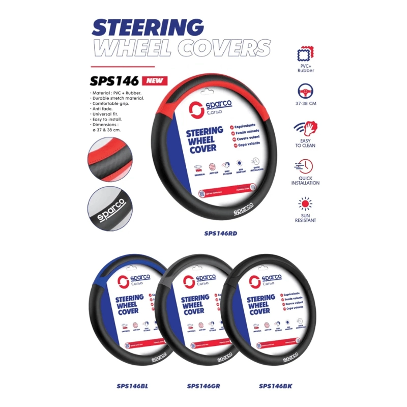 CUBRE VOLANTE DE VEHICULO SPARCO SPS146GR GRIS - 3