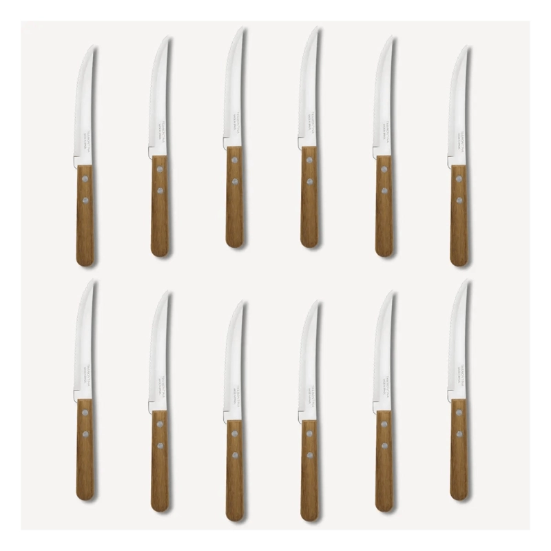 SET 12 CUCHILLOS SERRUCHO TRAMONTINA MESA DYNAMIC COCINA MARRON - 1