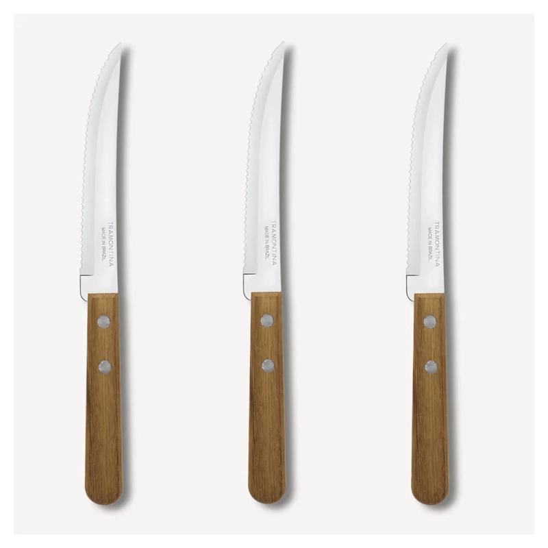 SET 12 CUCHILLOS SERRUCHO TRAMONTINA MESA DYNAMIC COCINA MARRON - 2