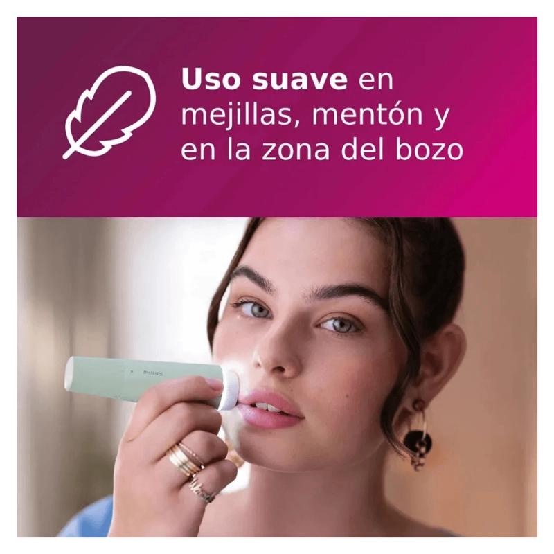 DEPILADORA FACIAL PHILIPS SERIE 5000 BRR474/00 COLOR VERDE - 3