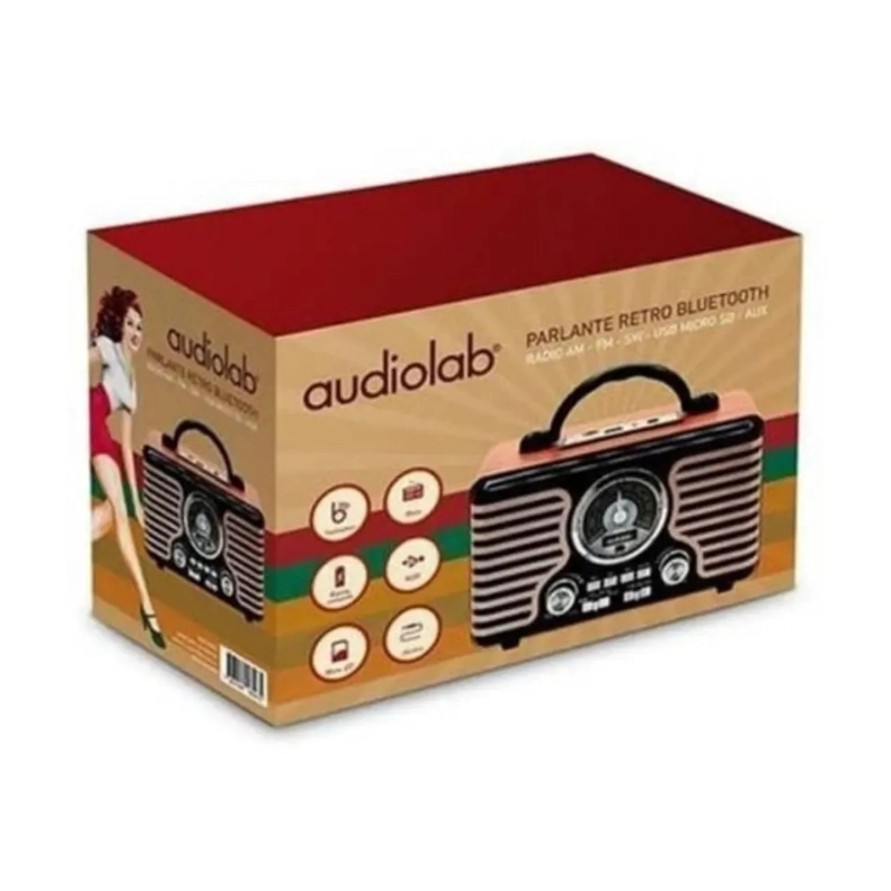 RADIO RETRO PORTATIL AUDIOLAB BTRETRO05 - 2