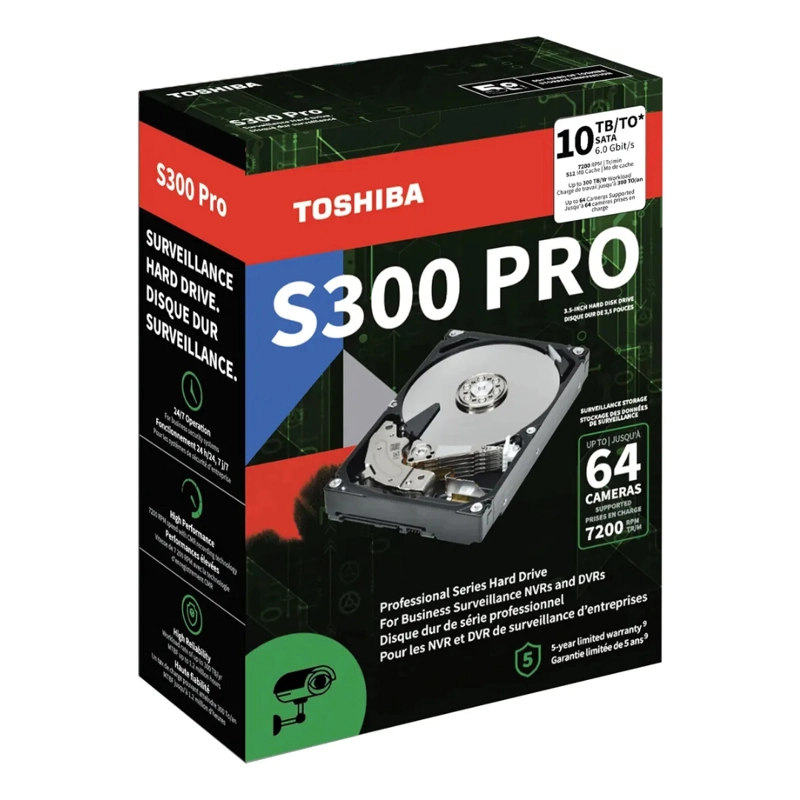 DISCO RIGIDO HDD TOSHIBA S300 PRO SURVEILLANCE 10TB 3.5 - 1