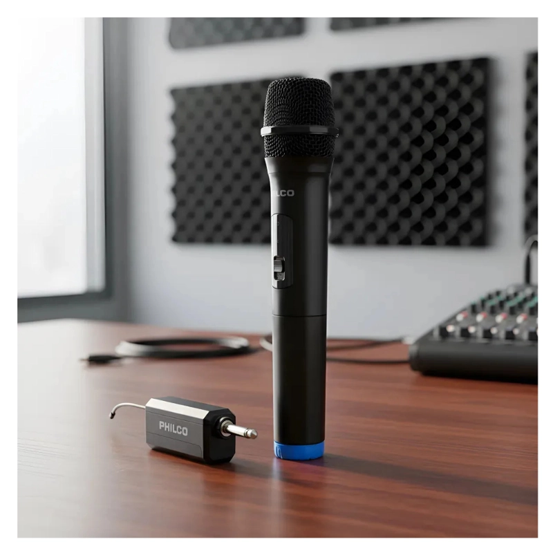 MICROFONO INALAMBRICO UHF RECARGABLE PHILCO WM245 NEGRO - 2