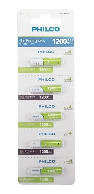 PACK 5 PILAS PHILCO RECARGABLES AAA - 1