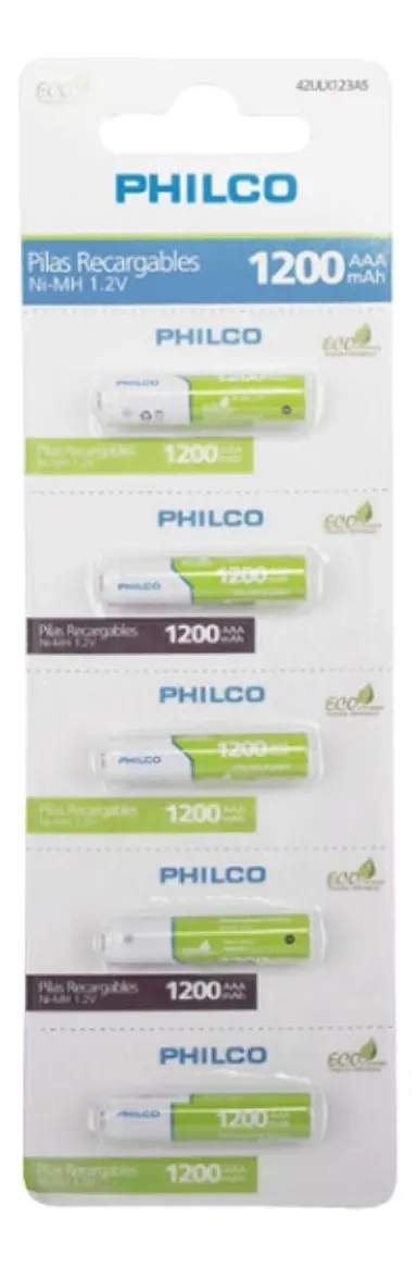PACK 5 PILAS PHILCO RECARGABLES AAA - 2