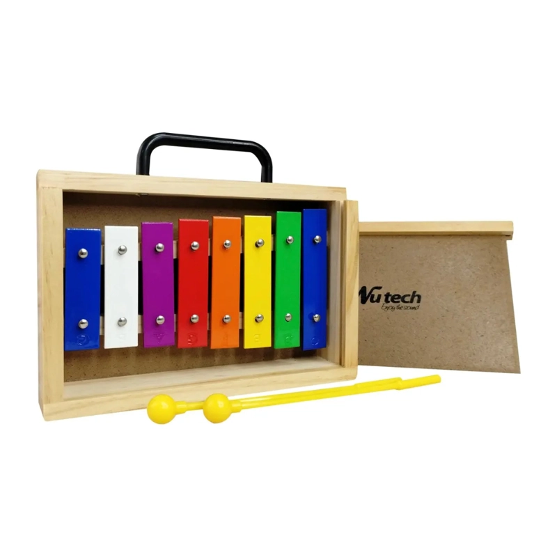 METALOFONO NUTECH 8 NOTAS CROMATICO MADERA COLORIDO MODELO 5937 - 2
