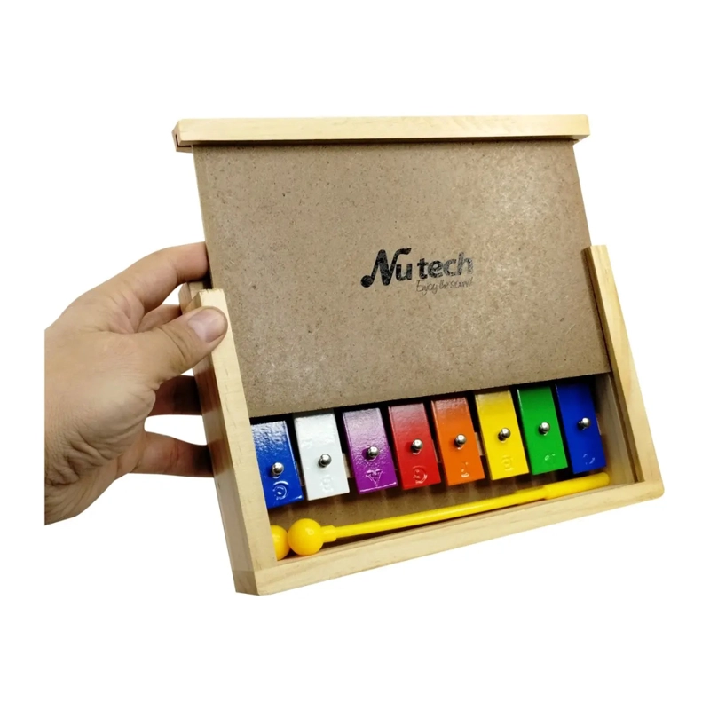 METALOFONO NUTECH 8 NOTAS CROMATICO MADERA COLORIDO MODELO 5937 - 3