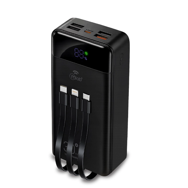 CARGADOR POWER BANK MICROLAB WIRED MASSIVE 30.000MAH 9666 - 1