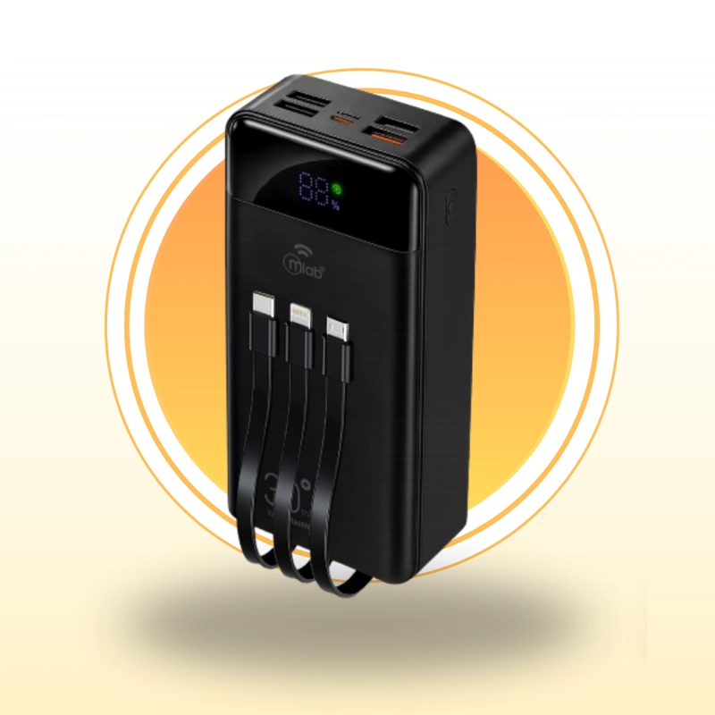 CARGADOR POWER BANK MICROLAB WIRED MASSIVE 30.000MAH 9666 - 4