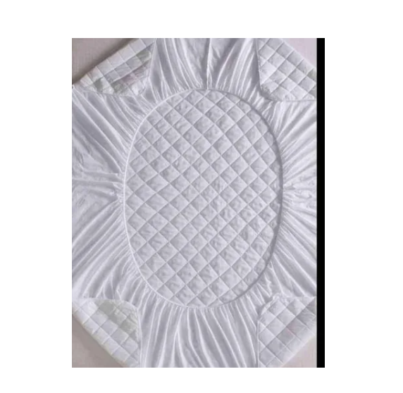CUBRECOLCHÓN HOMELYN BLANCO LISO IMPERMEABLE PLAZA Y MEDIA CON FUNDA - 4