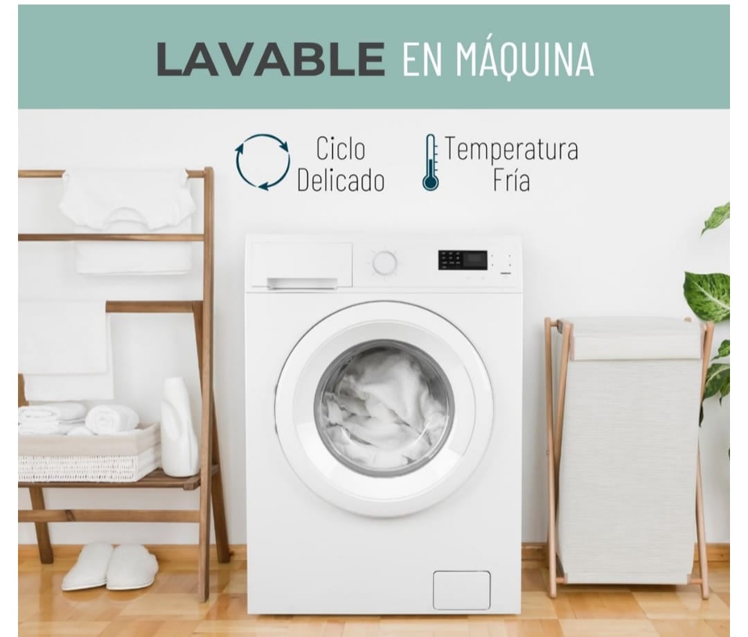 CUBRECOLCHÓN HOMELYN BLANCO LISO IMPERMEABLE TAMAÑO KING + FUNDAS ALMOHADAS - 5
