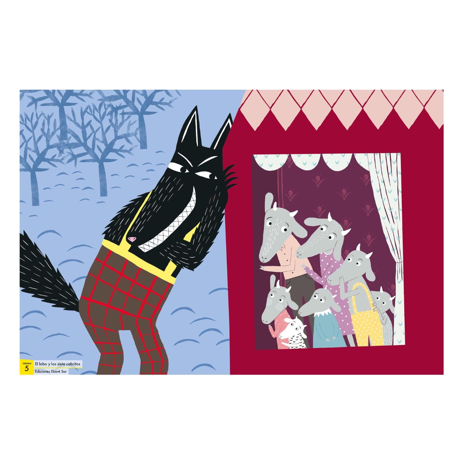 LIBRO LÁMINAS EL LOBO Y LOS SIETE CABRITOS - 3