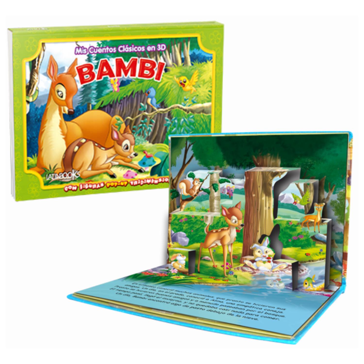 LIBRO MIS CUENTOS CLÁSICOS EN 3D - BAMBI (POP UP) - 1