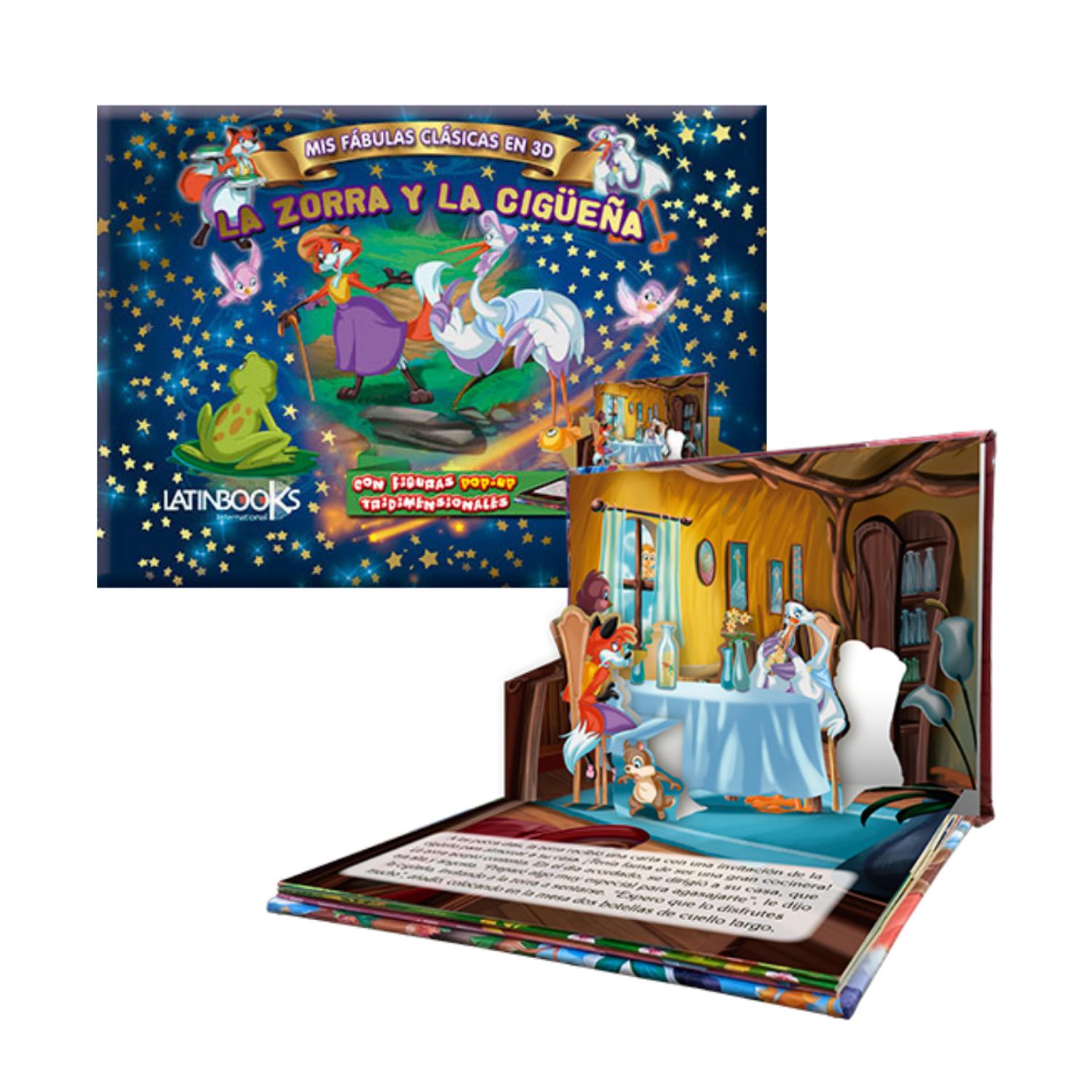 LIBRO LA ZORRA Y LA CIGUEÑA - MIS FÁBULAS CLÁSICAS EN 3D - 2