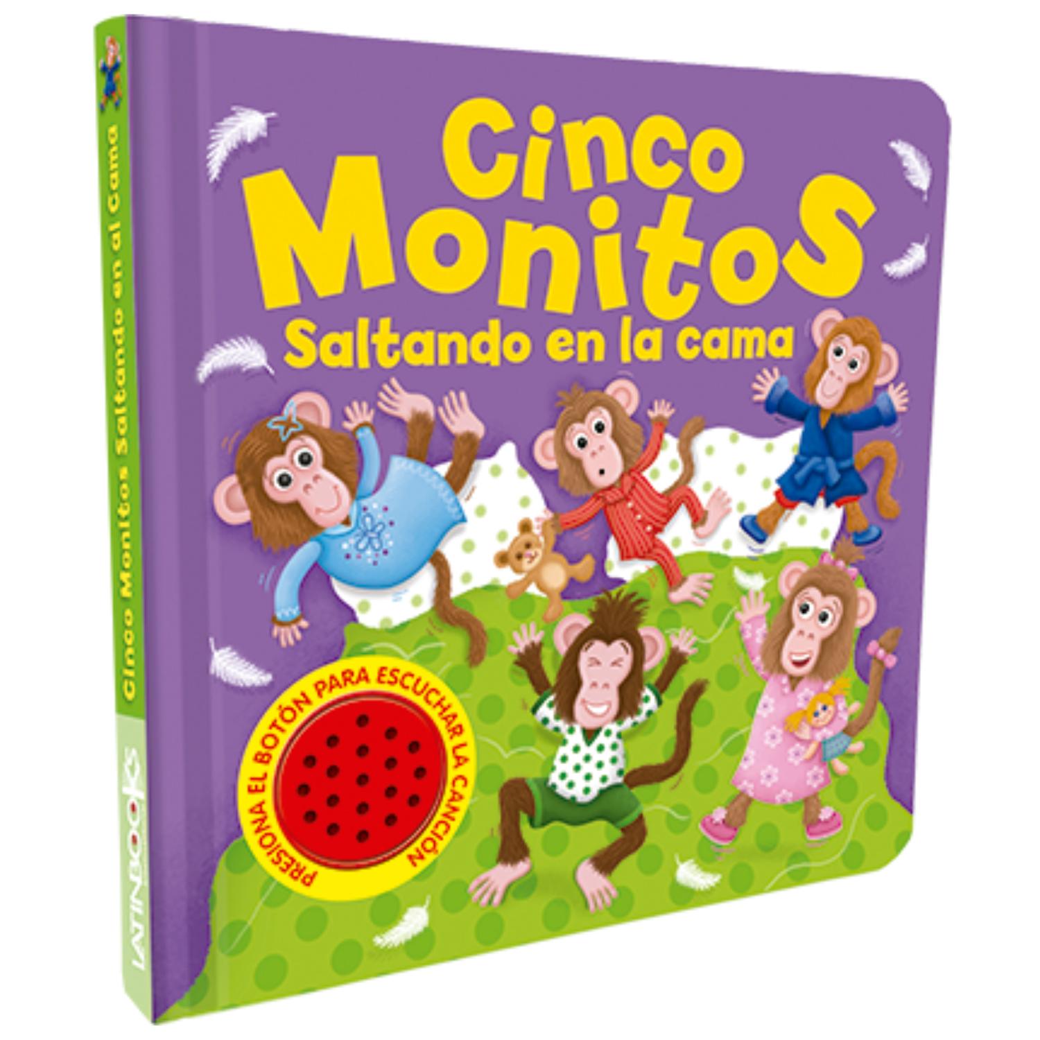 LIBRO CINCO MONITOS SALTANDO EN LA CAMA - CANCIONES DEL JARDÍN - LATINBOOKS - 1