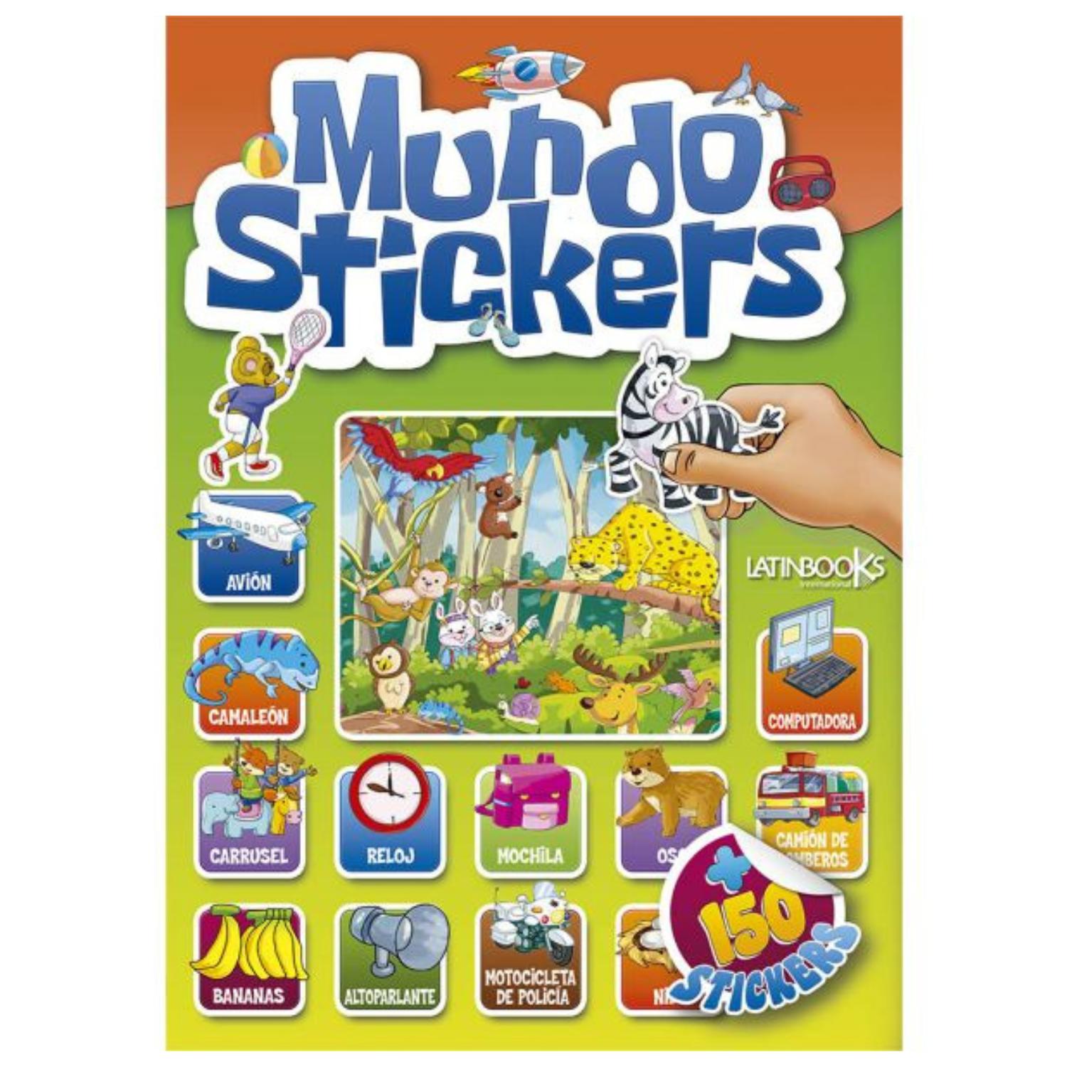 LIBRO MUNDO STICKERS - TAPA VERDE (MÁS DE 150 STICKERS) - 1