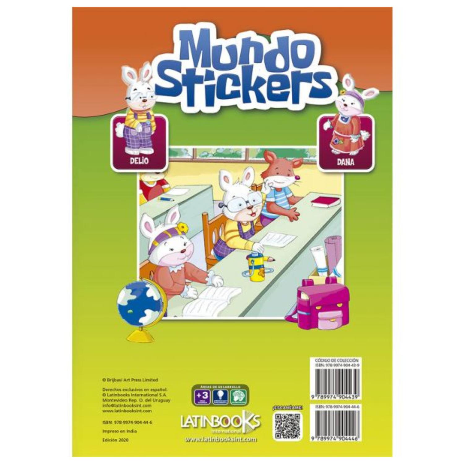 LIBRO MUNDO STICKERS - TAPA VERDE (MÁS DE 150 STICKERS) - 3