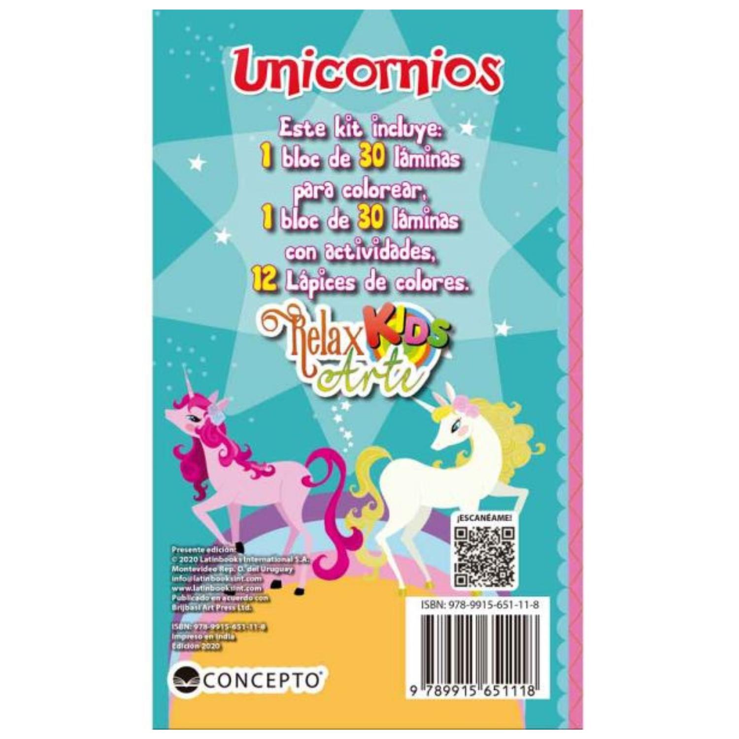 LIBRO RELAX ARTE KIDS - KIT DE ARTE - UNICORNIOS - 2