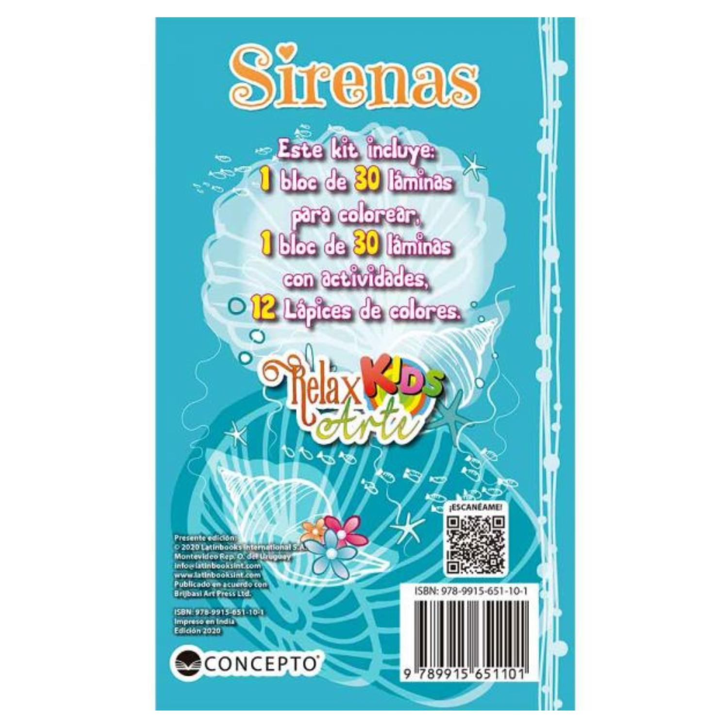 LIBRO RELAX ARTE KIDS - KIT DE ARTE - SIRENAS - 2