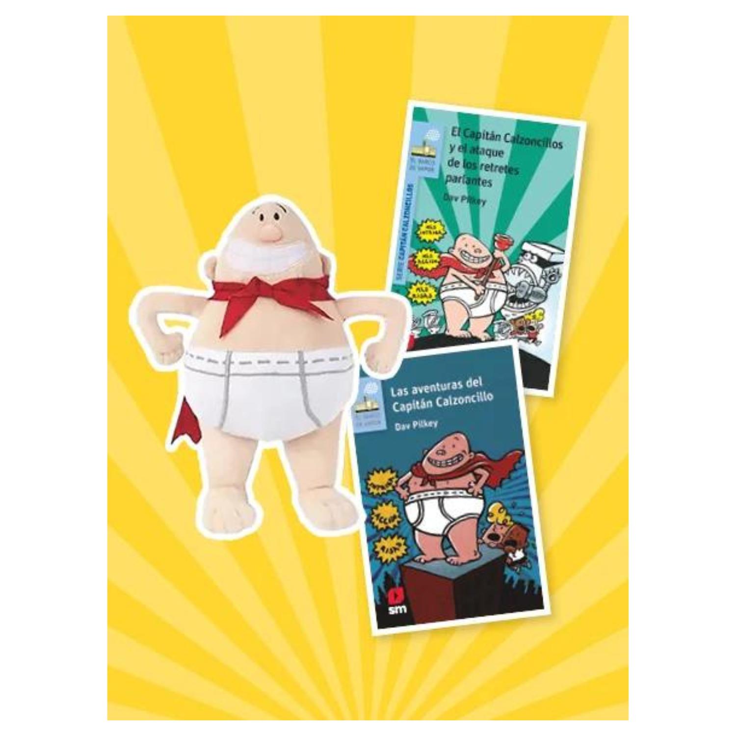 PACK 2 LIBROS CAPITÁN CALZONCILLOS + PELUCHE - 1