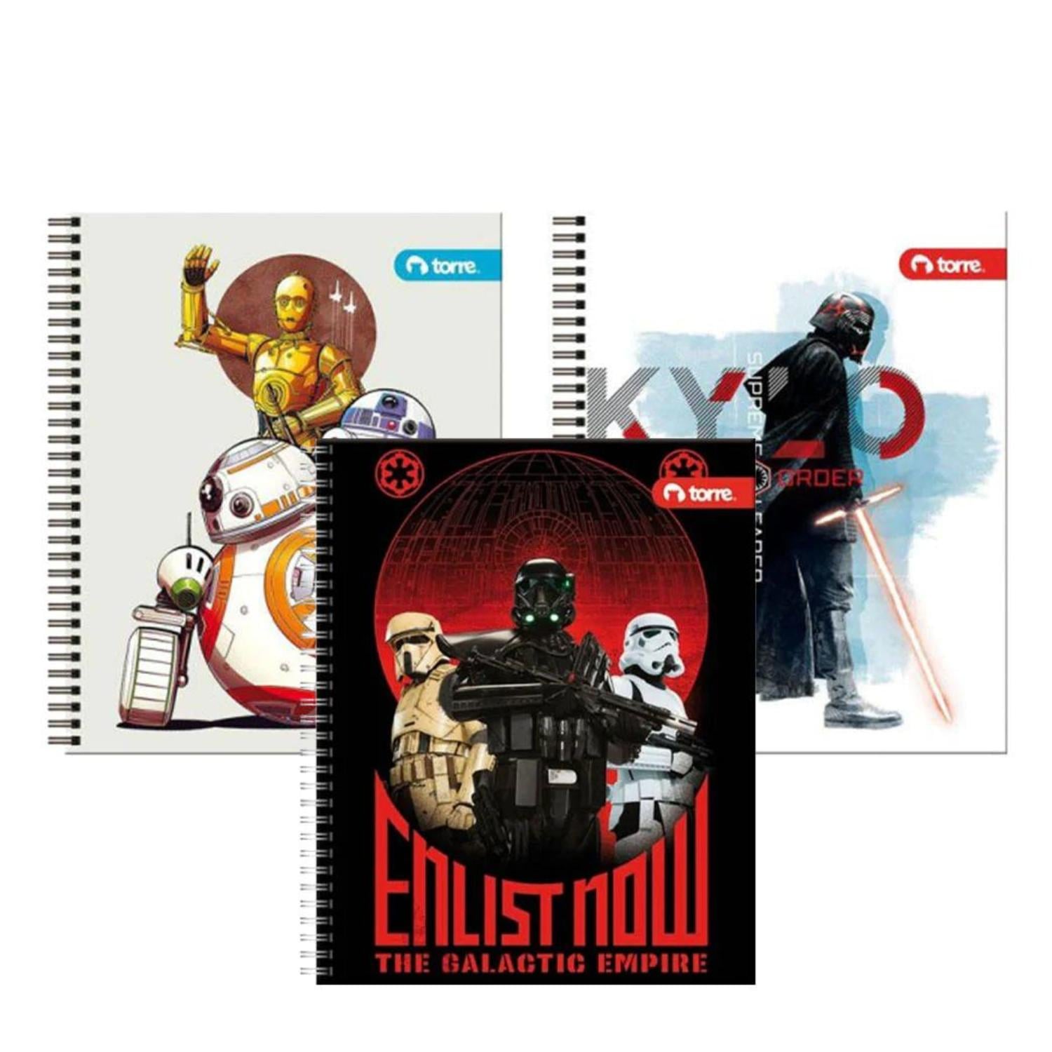 PACK 10 CUADERNOS STAR WARS 7MM 100 HJS - 1