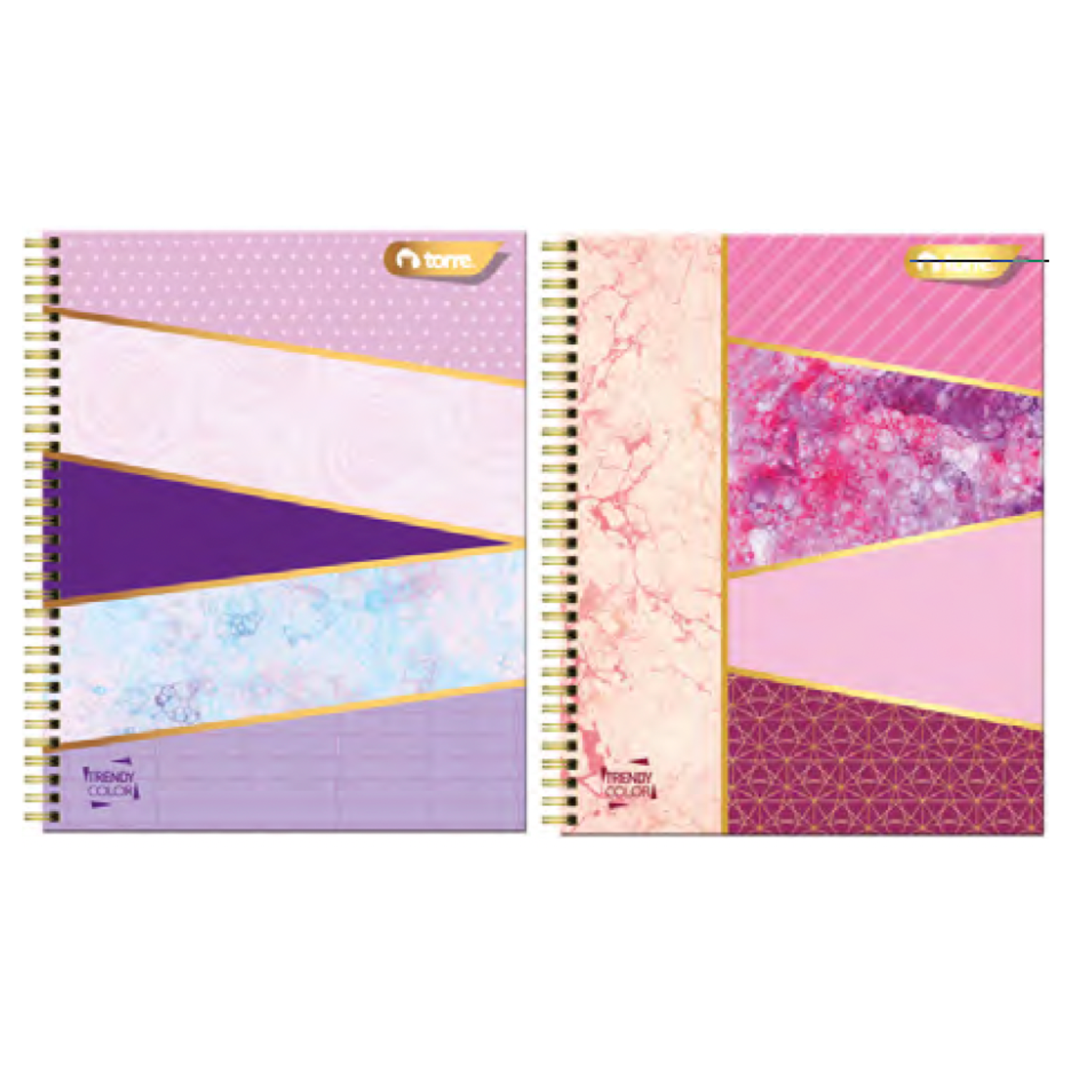 PACK 10 CUADERNOS CLÁSICO TRENDY COLOR 7MM 100 HJS - 1