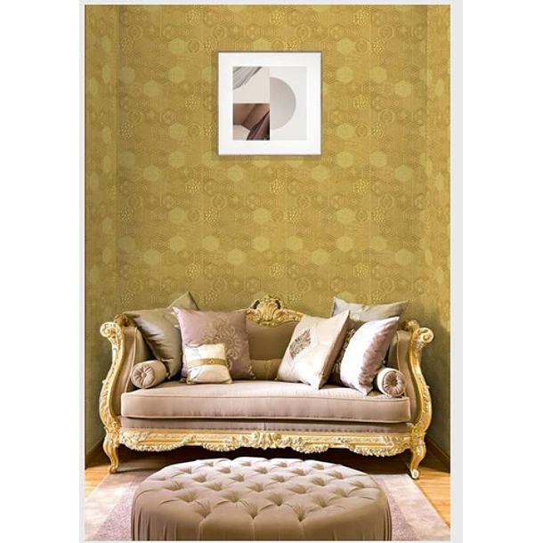 REVESTIMIENTO PARED LÁMINA 3D DISEÑO EXCLUSIVO DORADO - 1