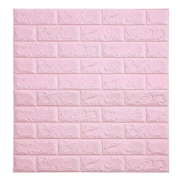 LAMINA 3D LADRILLO ROSA PASTEL - 1